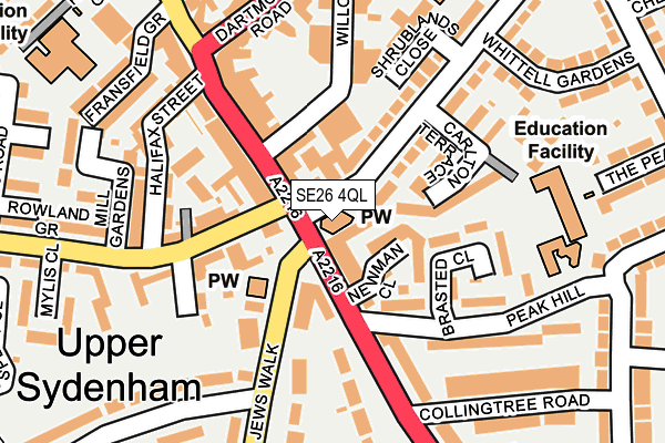 SE26 4QL map - OS OpenMap – Local (Ordnance Survey)