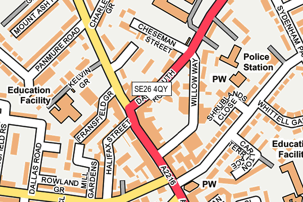 SE26 4QY map - OS OpenMap – Local (Ordnance Survey)