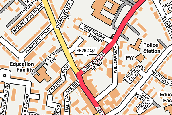 SE26 4QZ map - OS OpenMap – Local (Ordnance Survey)