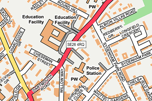 SE26 4RQ map - OS OpenMap – Local (Ordnance Survey)