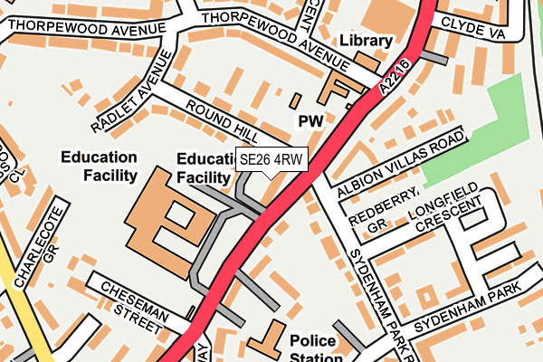 SE26 4RW map - OS OpenMap – Local (Ordnance Survey)