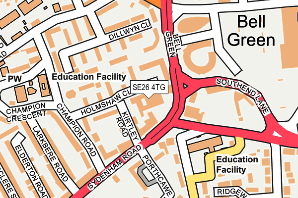 SE26 4TG map - OS OpenMap – Local (Ordnance Survey)