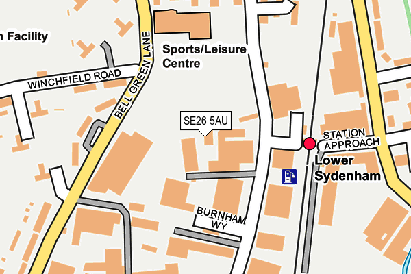 SE26 5AU map - OS OpenMap – Local (Ordnance Survey)