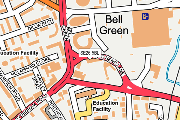 SE26 5BL map - OS OpenMap – Local (Ordnance Survey)