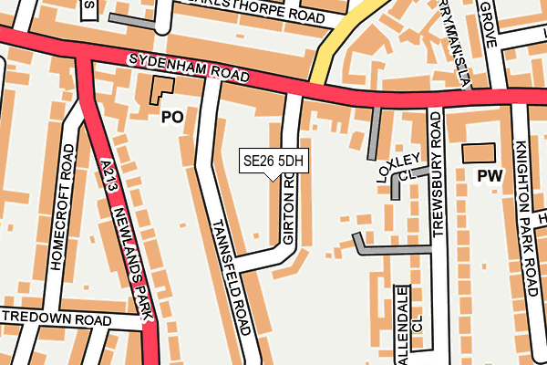 SE26 5DH map - OS OpenMap – Local (Ordnance Survey)