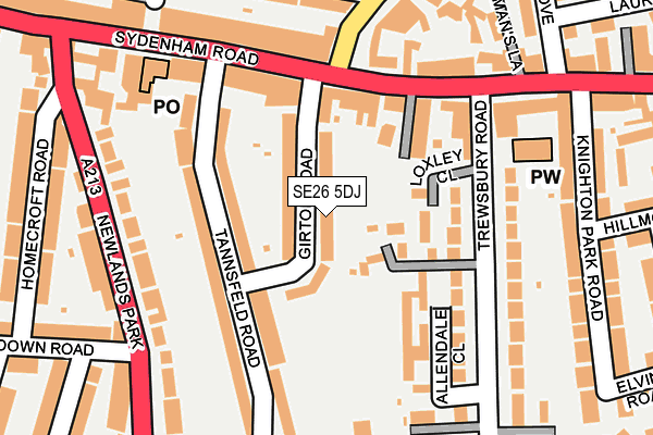 SE26 5DJ map - OS OpenMap – Local (Ordnance Survey)