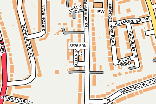 SE26 5DN map - OS OpenMap – Local (Ordnance Survey)