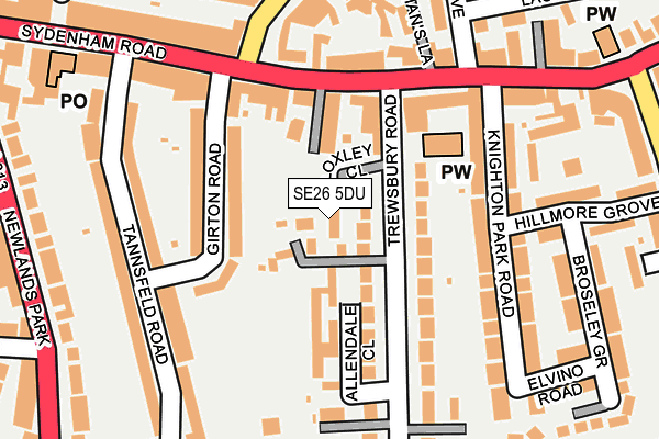 SE26 5DU map - OS OpenMap – Local (Ordnance Survey)