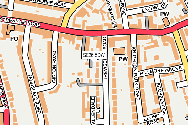 SE26 5DW map - OS OpenMap – Local (Ordnance Survey)