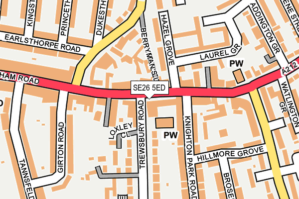 SE26 5ED map - OS OpenMap – Local (Ordnance Survey)