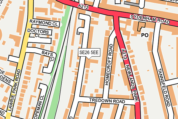 SE26 5EE map - OS OpenMap – Local (Ordnance Survey)