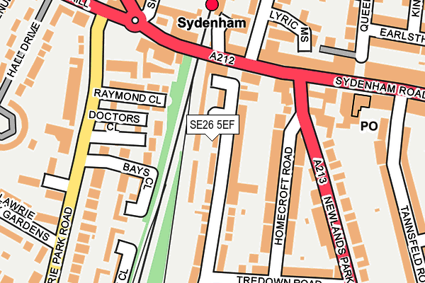 SE26 5EF map - OS OpenMap – Local (Ordnance Survey)
