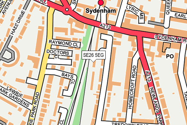 SE26 5EG map - OS OpenMap – Local (Ordnance Survey)