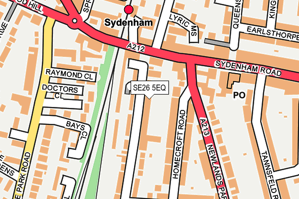 SE26 5EQ map - OS OpenMap – Local (Ordnance Survey)