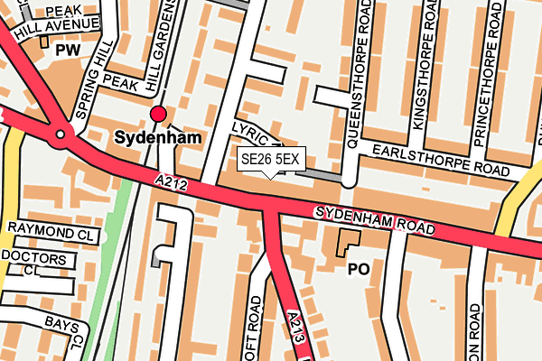 SE26 5EX map - OS OpenMap – Local (Ordnance Survey)