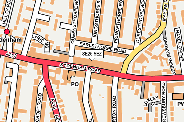 SE26 5EZ map - OS OpenMap – Local (Ordnance Survey)