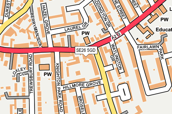 SE26 5GD map - OS OpenMap – Local (Ordnance Survey)