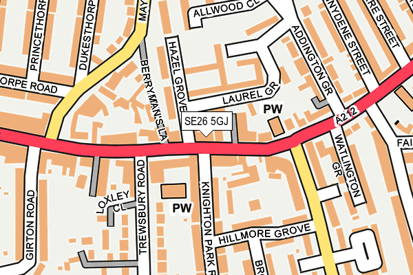 SE26 5GJ map - OS OpenMap – Local (Ordnance Survey)