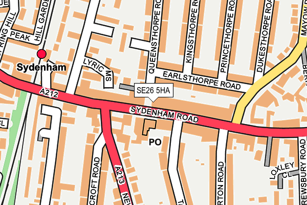 SE26 5HA map - OS OpenMap – Local (Ordnance Survey)