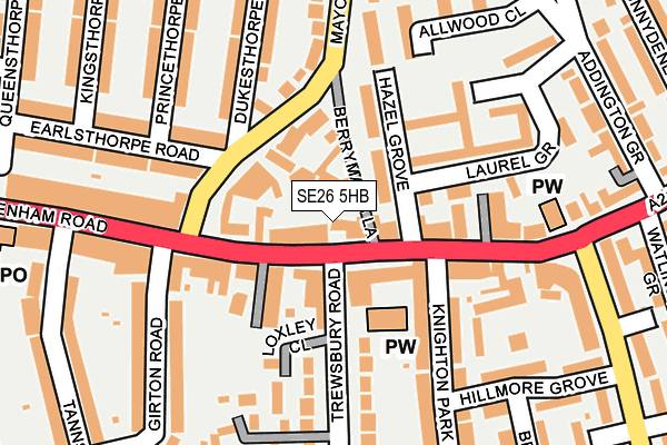 SE26 5HB map - OS OpenMap – Local (Ordnance Survey)