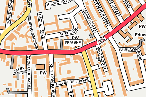 SE26 5HE map - OS OpenMap – Local (Ordnance Survey)