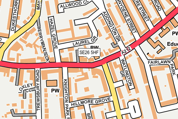 SE26 5HF map - OS OpenMap – Local (Ordnance Survey)