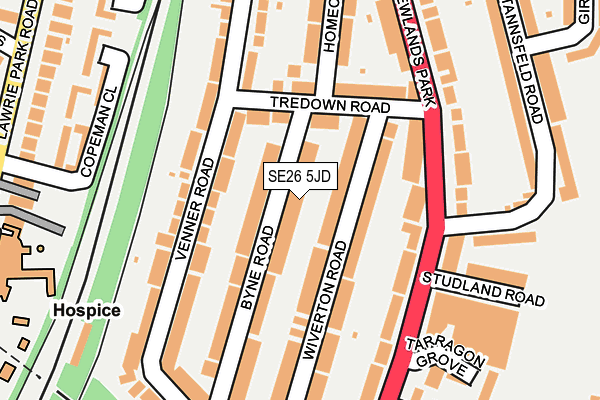 SE26 5JD map - OS OpenMap – Local (Ordnance Survey)