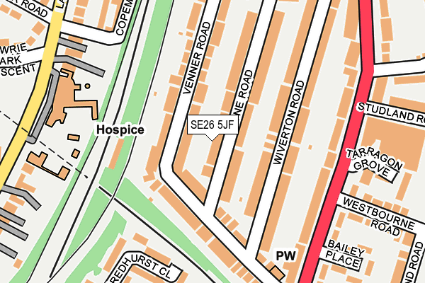 SE26 5JF map - OS OpenMap – Local (Ordnance Survey)