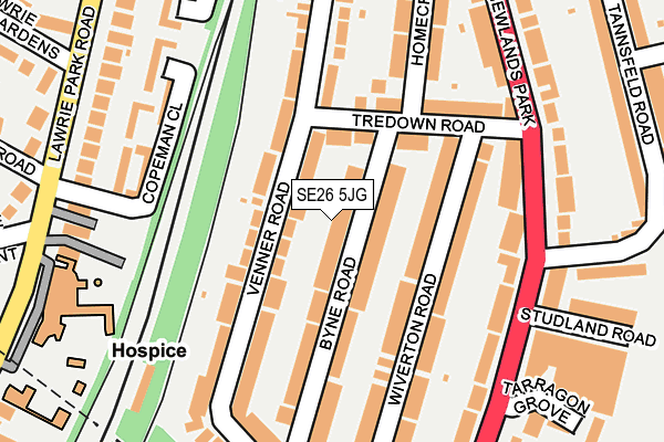 SE26 5JG map - OS OpenMap – Local (Ordnance Survey)
