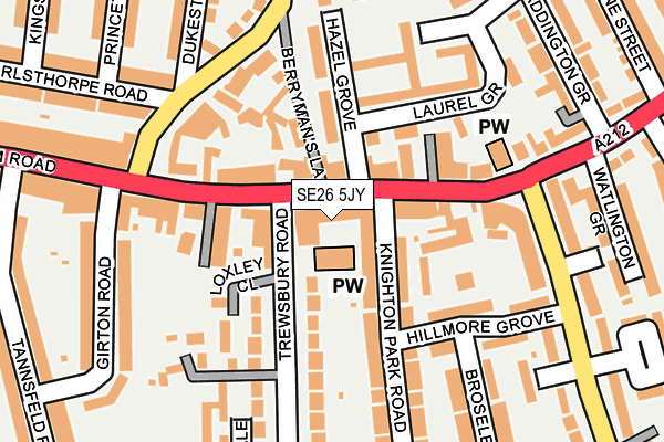 SE26 5JY map - OS OpenMap – Local (Ordnance Survey)