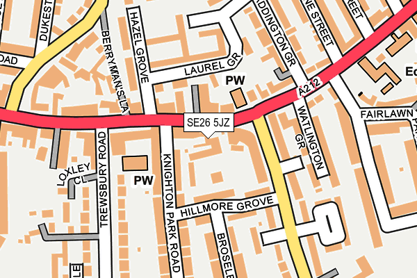 SE26 5JZ map - OS OpenMap – Local (Ordnance Survey)