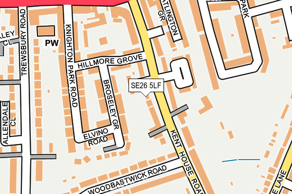 SE26 5LF map - OS OpenMap – Local (Ordnance Survey)