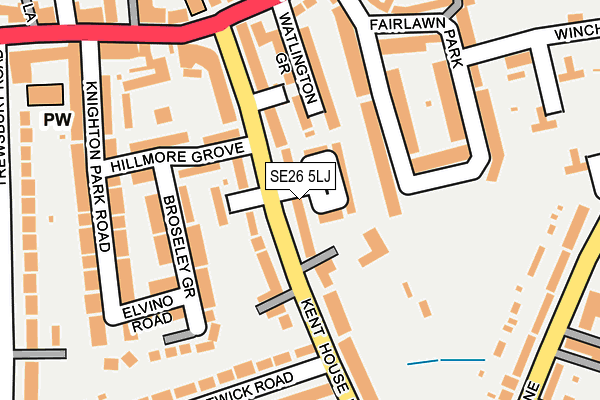 SE26 5LJ map - OS OpenMap – Local (Ordnance Survey)