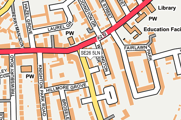 SE26 5LN map - OS OpenMap – Local (Ordnance Survey)