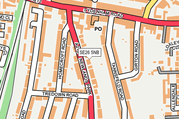 SE26 5NB map - OS OpenMap – Local (Ordnance Survey)
