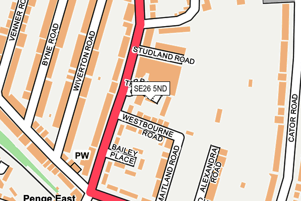 SE26 5ND map - OS OpenMap – Local (Ordnance Survey)