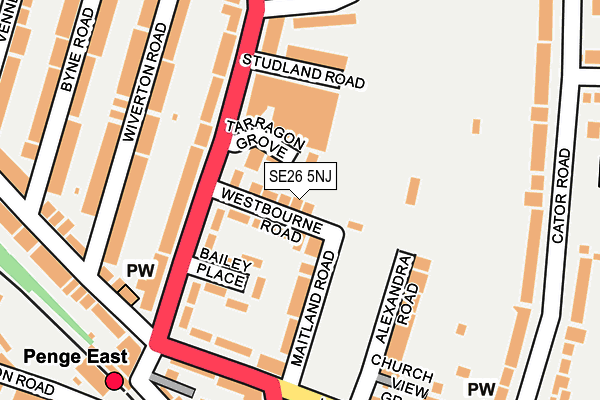 SE26 5NJ map - OS OpenMap – Local (Ordnance Survey)