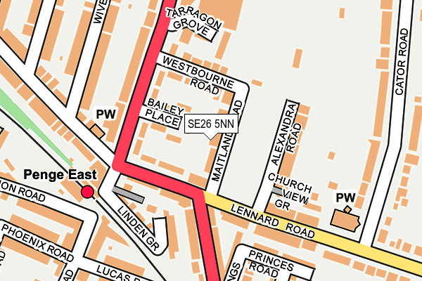SE26 5NN map - OS OpenMap – Local (Ordnance Survey)