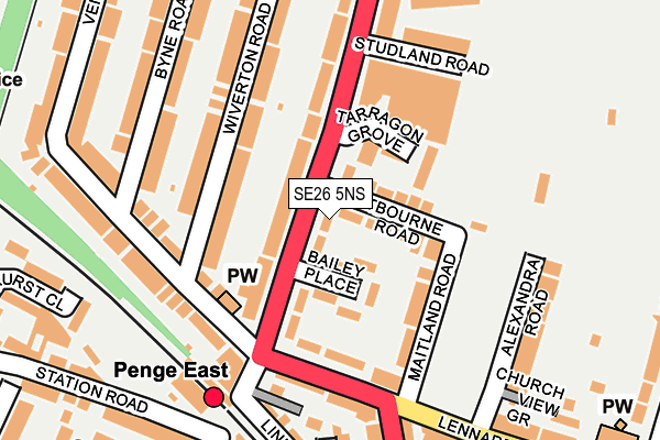 SE26 5NS map - OS OpenMap – Local (Ordnance Survey)