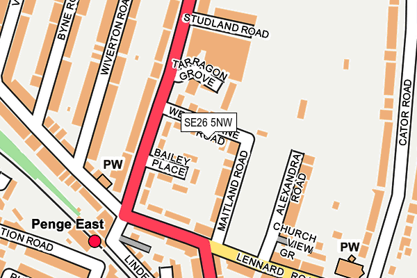 SE26 5NW map - OS OpenMap – Local (Ordnance Survey)