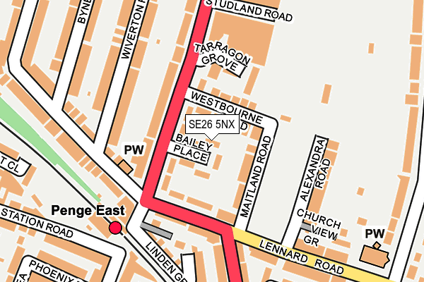 SE26 5NX map - OS OpenMap – Local (Ordnance Survey)