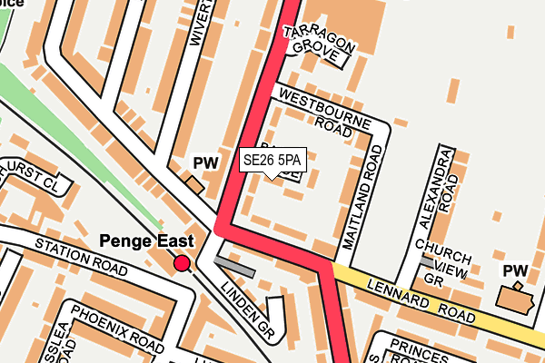 SE26 5PA map - OS OpenMap – Local (Ordnance Survey)