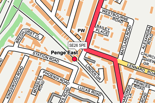 SE26 5PE map - OS OpenMap – Local (Ordnance Survey)