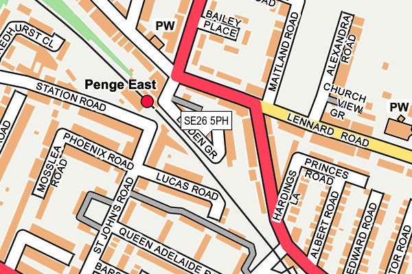 SE26 5PH map - OS OpenMap – Local (Ordnance Survey)