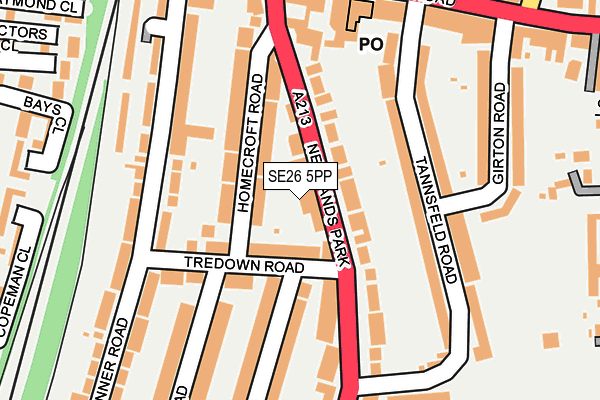 SE26 5PP map - OS OpenMap – Local (Ordnance Survey)