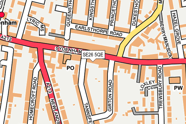 SE26 5QE map - OS OpenMap – Local (Ordnance Survey)