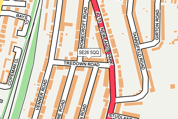 SE26 5QQ map - OS OpenMap – Local (Ordnance Survey)