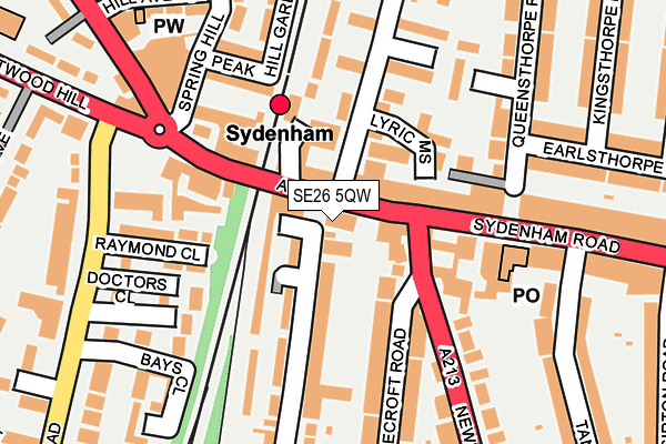 SE26 5QW map - OS OpenMap – Local (Ordnance Survey)
