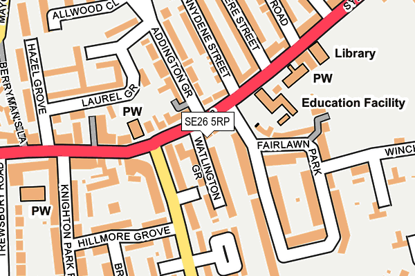 SE26 5RP map - OS OpenMap – Local (Ordnance Survey)