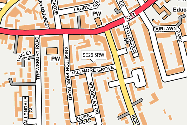 SE26 5RW map - OS OpenMap – Local (Ordnance Survey)